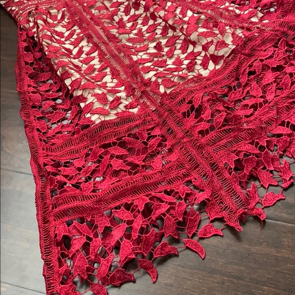 Boohoo Red Corded Lace Skater Dress - Picture 7 of 8